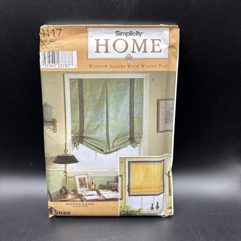 Simplicity #9117 Shades with Woven Tape Window Treatments Sewing Pattern Uncut